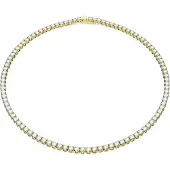 Swarovski Halsketting, Matrix Tennis Ketting Rond Geslepen Klein Wit Goud, (Swarovski metaal, 41 cm)