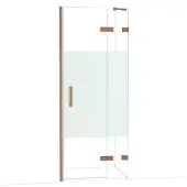 Maxaro Diamond Douchedeur | 80 cm Glanzend koper Helder met matte strook Draaideur