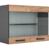 Vicco R-Line Glazen keukenkast – 80 cm Krachtige eik goud