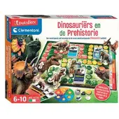 Clementoni - Dinosauriërs en Prehistorie Bordspel - 3 Verschillende Spelmodussen - Dubbelzijdig - Leren over Dinosauriërs - 6-10 jaar