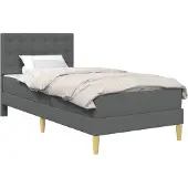vidaXL Bedframe met matras met hoofdeinde Donkergrijs 90 x 190 cm Stof