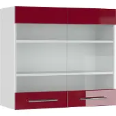 Vicco Fame-Line Glazen keukenkast – 80 cm Bordeauxrode hoogglans