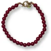 BONNIE STUDIOS Dames Sieraden Noah Agaat Bracelet - Bordeaux - Maat ONESIZE