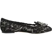 Dolce&Gabbana Zwarte Taormina Kanten Kristallen Ballerina's