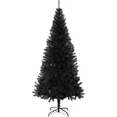 Prolenta Maison Exclusive - Kunstkerstboom met standaard, zwart, 210 cm, PVC