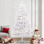 Prolenta Maison Exclusive - Kunstkerstboom met 300 LED-lampjes, PVC en staal, wit