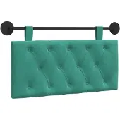 vidaXL Hangend hoofdbord Turquoise Fluweel