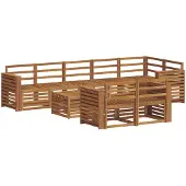 vidaXL Buiten bank set 9 st Naturel Polyester