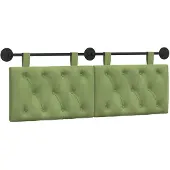 vidaXL Hangend hoofdbord Lichtgroen Fluweel