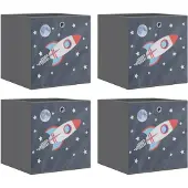 vidaXL Opbergboxen 4 st inklapbaar 32x32x32 cm ongeweven stof grijs