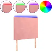 vidaXL Hoofdbord LED 90x5x118/128 cm fluweel roze