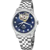 Jaguar Automatisch horloge Polshorloge, dameshorloge, open balans in hartvorm, saffierglas, Swiss Made