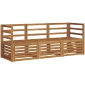 vidaXL Sofa-Sets 3 st Naturel Massief Acacia Hout
