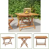 The Living Store Tuintafel, inklapbaar, 90x90x75 cm, massief acaciahout