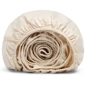 Yumeko Hoeslaken Katoensatijn 90x210 Beige - Eco, Bio & Fairtrade
