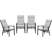 Garden Impressions Felini verstelbare tuinstoelen set van 4 carbon black