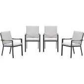 Garden Impressions Felini tuinstoelen set van 4 carbon black / valley sand