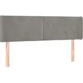 vidaXL Hoofdbord met randen 147x16x78/88 cm fluweel lichtgrijs