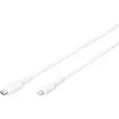 Digitus DB-600109-010-W USB-kabel USB 2.0 USB-C stekker 1.00 m Wit Afgeschermd (dubbel), Met USB, PVC-mantel