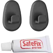 Metaltex Origin Plakhaken Set A 2 Stuks Zwart zwart Metaal Douche- en