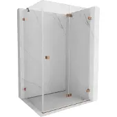 Mexen Lunar-F opvouwbare douchecabine rechts 100 x 80 , transparant, roze goud- 836-100-080-60-00-P
