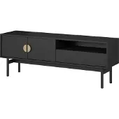 Selsey STOON - TV-meubel - 1 lade en nis - zwart