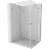 Mexen Lunar-F Duo opvouwbare douchecabine 100 x 80 , transparant, goud - 836-100L-080P-50-00