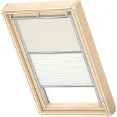 Velux verduisterend rolgordijn met plisse DFD MK04 1085S beige / wit
