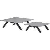 Garden Impressions Realdo Loungetafel set van 2 – Aluminium – 86x86xH26 cm & 64x64xH21 cm