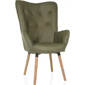 Hjh LIVING Oorfauteuil / vintage fauteuil HAVENIO I stof groen