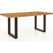 Byoak Eettafel STEEL, 100 x 140 cm, massief hout, wildeik, naturel geolied