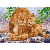 Diamond Dotz Lion Family - Diamond Painting - 30.236 Dotz - 76x55 cm