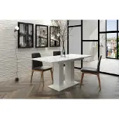 Fun-Möbel Eettafel uitschuifbaar DANTE, 130-170x80 cm, wit hoogglans