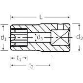 Stahlwille 40 TX E 4 01270004 TX Dopsleutelinzetstuk E 4 1/4 (6.3 mm)