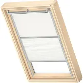 Velux verduisterend rolgordijn met plisse DFD C04 1025S wit / wit