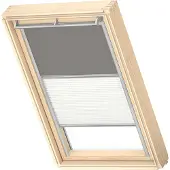 Velux verduisterend rolgordijn met plisse DFD MK04 0705S grijs / wit