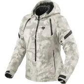 REV'IT! Revit Flare 3 H2O waterdichte jas met capuchon, beige, maat 44, dames, beige, maat 44