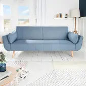 Riess Design slaapbank DIVANI 220cm lichtblauw bedfunctie 3-zitsbank Scandinavisch design - 40088