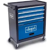 Scheppach Werkplaatswagen TW1300 | Maximaal draagvermogen: 120 kg | Afmetingen: 695 x 335 x 755 mm | 4 lades en 1 gereedschapskast, 4 soepel rollende wielen