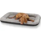 Knuffelwuff kunstleer hondenbed Jerry XL 92 x 75 grijs