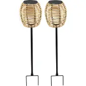 Lumisky Set van 2 solar grondlampen H72CM BAVINA
