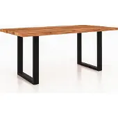 Byoak Eettafel STEEL, 90 x 170 cm, massief hout, kernbeuk, naturel geolied