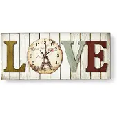 Nedis houten wandklok met frame | Design "LOVE" NE550671420