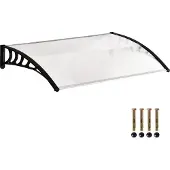 Outsunny - Voordak - met Anti-UV-Coating - Wandbevestiging - Zwart