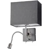 LUCANDE Wandlampe , Rebekka, dimbare, Zwart, Woonkamer, Stof, Modern