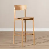 Livin24 Scandinavische barkruk Miquel naturel eiken 78,5 cm