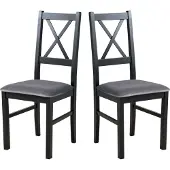 LeafDesign Eetkamerstoel, massief eikenhout, stoel, set van 2x Nilo 10, zwart