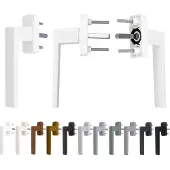 Kj-vertrieb Aluminium Raamklink Quadrat F9 Mat Zilver