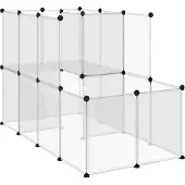vidaXL Dierenhok klein 142x74x93 cm polypropeen en staal transparant