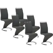 Vente-unique Set van 6 stoelen TWIZY - Kunstleer zwart